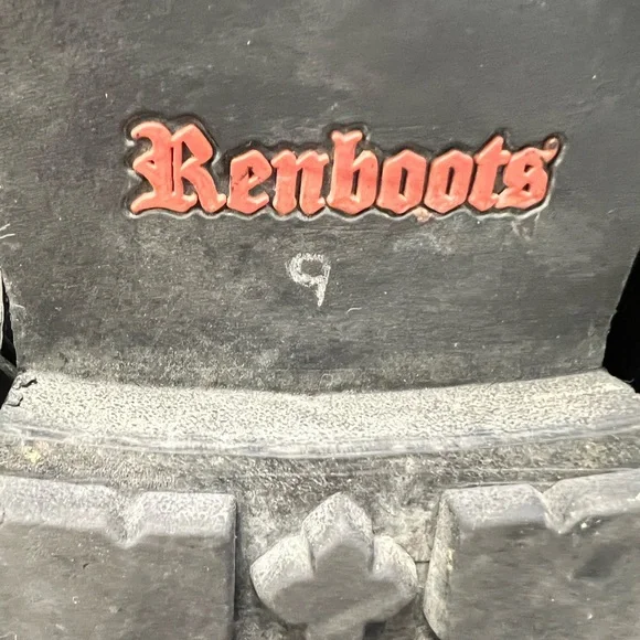 Renboots‎ - Mens Custom Black Leather Strider 7 Buckle Boots, Size:9
